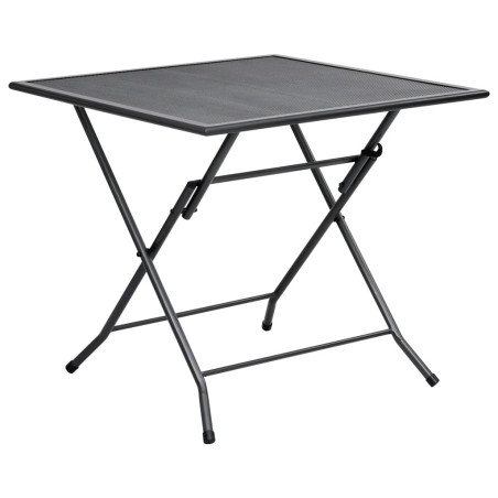 Table pliable en maille 80x80x72 cm Acier Anthracite 567760567760