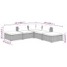 Salon de jardin 5 pcs avec coussins résine tressée marron 567761567761