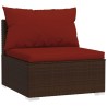 Salon de jardin 5 pcs avec coussins résine tressée marron 567764567764