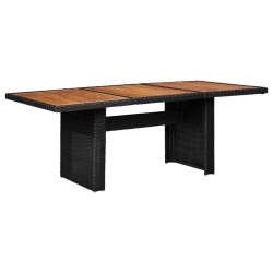 Table à manger de jardin Noir 200x100x74 cm Résine tressée 567766567766