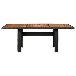 Table à manger de jardin Noir 200x100x74 cm Résine tressée 567766567766