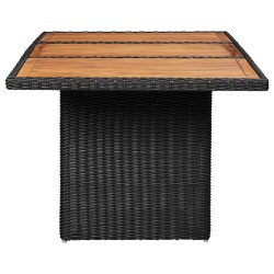 Table à manger de jardin Noir 200x100x74 cm Résine tressée 567766567766