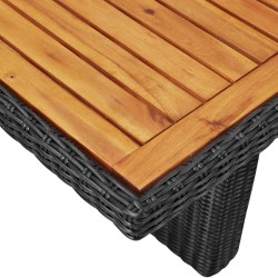 Table à manger de jardin Noir 200x100x74 cm Résine tressée 567766567766