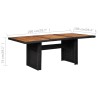 Table à manger de jardin Noir 200x100x74 cm Résine tressée 567766567766
