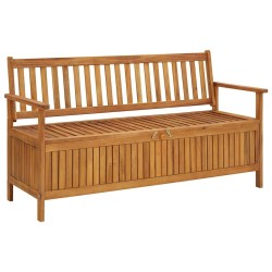 Banc de rangement de jardin 148 cm bois d'acacia solide 567775567775