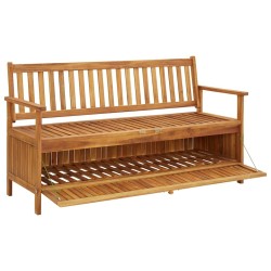 Banc de rangement de jardin 148 cm bois d'acacia solide 567775567775