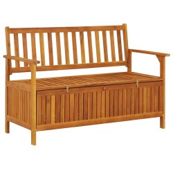 Banc de rangement de jardin 120 cm bois d'acacia solide 567776567776