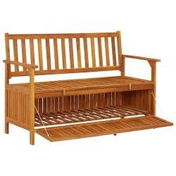 Banc de rangement de jardin 120 cm bois d'acacia solide 567776567776