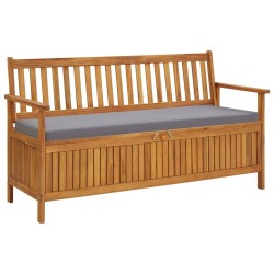 Banc de rangement de jardin avec coussin 148 cm Bois d'acacia 567777567777