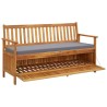 Banc de rangement de jardin avec coussin 148 cm Bois d'acacia 567777567777