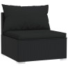 Salon de jardin 4 pcs avec coussins Résine tressée Noir 567779567779