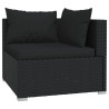 Salon de jardin 4 pcs avec coussins Résine tressée Noir 567779567779