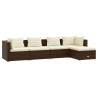 Salon de jardin 5 pcs avec coussins Résine tressée Marron 567780567780
