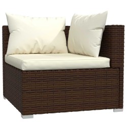 Salon de jardin 5 pcs avec coussins Résine tressée Marron 567780567780