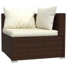 Salon de jardin 5 pcs avec coussins Résine tressée Marron 567780567780