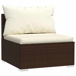 Salon de jardin 5 pcs avec coussins Résine tressée Marron 567780567780