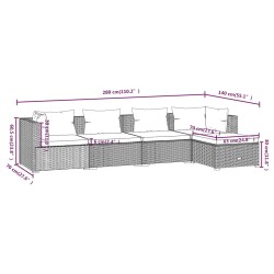 Salon de jardin 5 pcs avec coussins Résine tressée Marron 567780567780