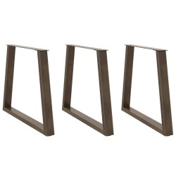 Pieds de table à manger en forme de V 3 pièces Acier naturel 80 x (72-73,3) cm Acier 567782567782