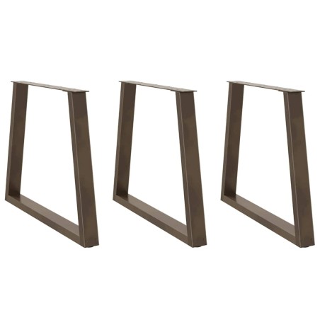 Pieds de table à manger en forme de V 3 pièces Acier naturel 80 x (72-73,3) cm Acier 567782567782