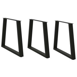 Pieds de table à manger en V 3 pièces Noir 80 x (72-73,3) cm Acier 567783567783