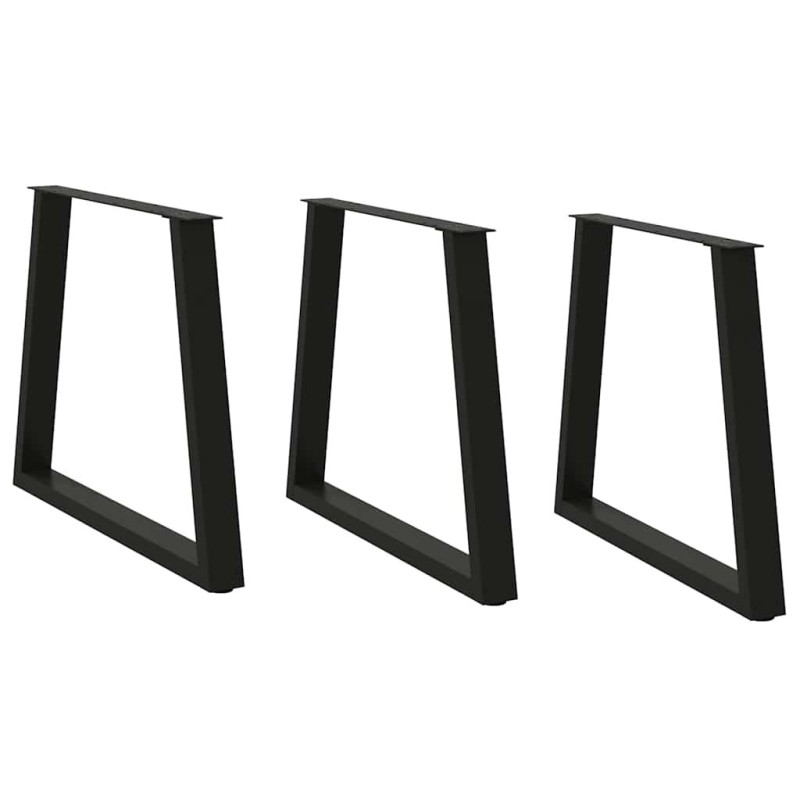 Pieds de table à manger en V 3 pièces Noir 80 x (72-73,3) cm Acier 567783567783