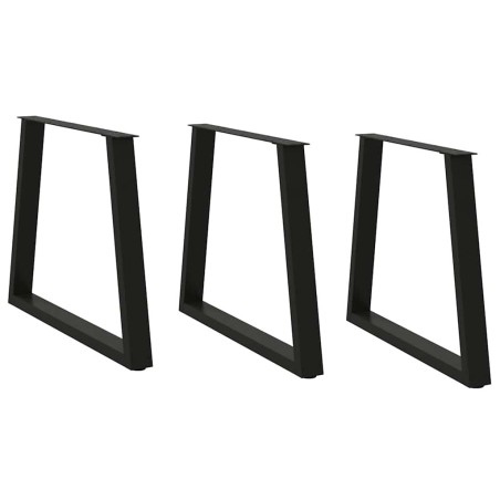 Pieds de table à manger en V 3 pièces Noir 80 x (72-73,3) cm Acier 567783567783