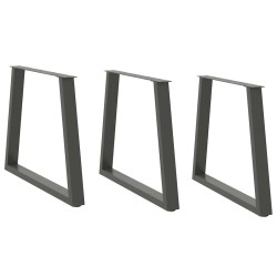 Pieds de table à manger en forme de V, 3 pièces, anthracite, 80 x (72-73,3) cm, acier 567785567785