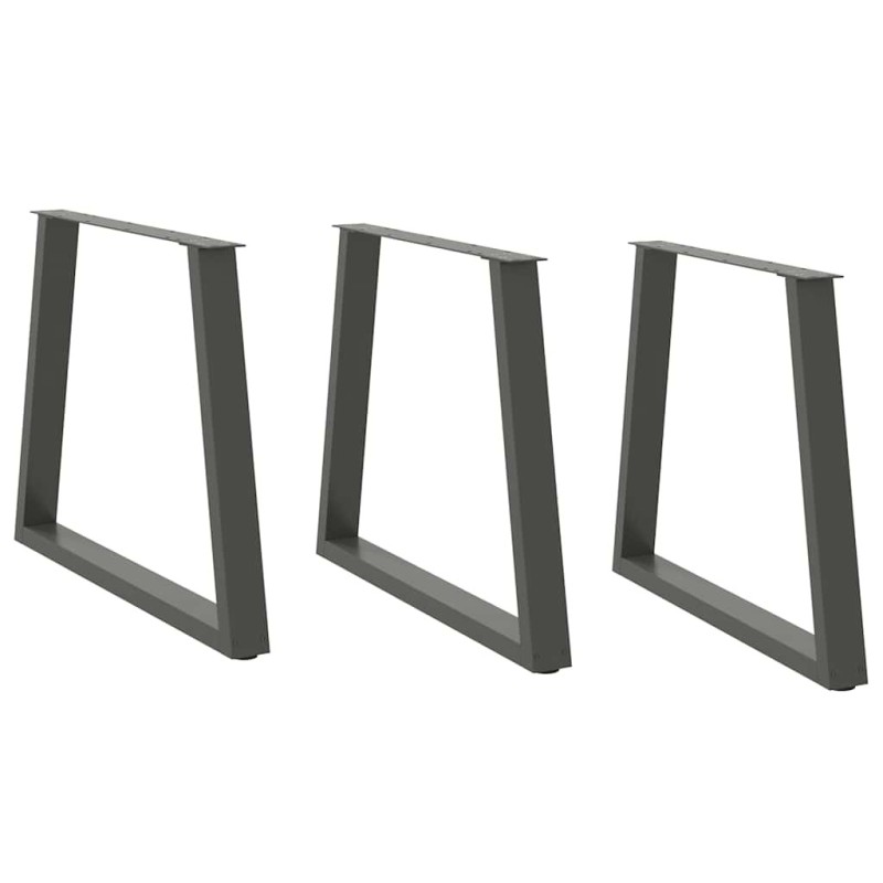 Pieds de table à manger en forme de V, 3 pièces, anthracite, 80 x (72-73,3) cm, acier 567785567785