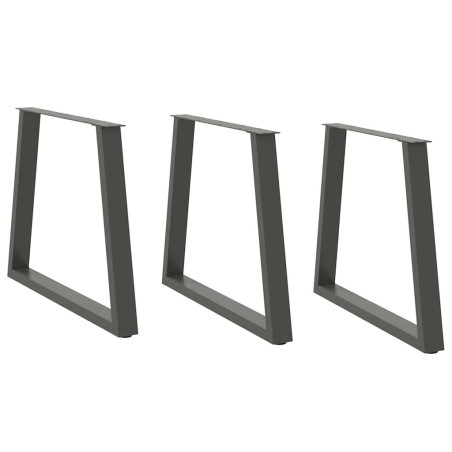 Pieds de table à manger en forme de V, 3 pièces, anthracite, 80 x (72-73,3) cm, acier 567785567785