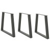 Pieds de table à manger en forme de V, 3 pièces, anthracite, 80 x (72-73,3) cm, acier 567785567785
