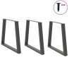 Pieds de table à manger en forme de V, 3 pièces, anthracite, 80 x (72-73,3) cm, acier 567785567785