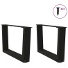 Pieds de table basse en forme de V, 2 pièces, noir, 50 x (30-31,3) cm, acier 567786567786