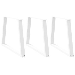 Pieds de table à manger en V 3 pièces Blanc 90 x (72-73,3) cm Acier 567787567787