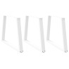 Pieds de table à manger en V 3 pièces Blanc 90 x (72-73,3) cm Acier 567787567787
