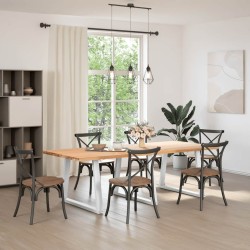 Pieds de table à manger en V 3 pièces Blanc 90 x (72-73,3) cm Acier 567787567787