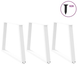 Pieds de table à manger en V 3 pièces Blanc 90 x (72-73,3) cm Acier 567787567787