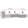 Salon de jardin 4 pcs avec coussins Résine tressée Noir 567788567788