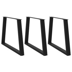 Pieds de table à manger en V 3 pièces Noir 90 x (72-73,3) cm Acier 567790567790