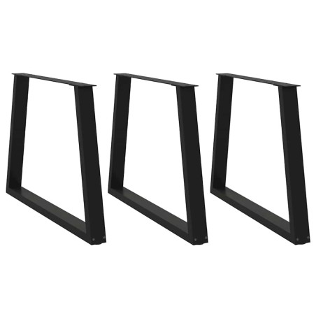 Pieds de table à manger en V 3 pièces Noir 90 x (72-73,3) cm Acier 567790567790