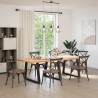 Pieds de table à manger en V 3 pièces Noir 90 x (72-73,3) cm Acier 567790567790