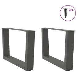 Pieds de table basse en forme de V, 2 pièces, anthracite, 50 x (30-31,3) cm, acier 567792567792