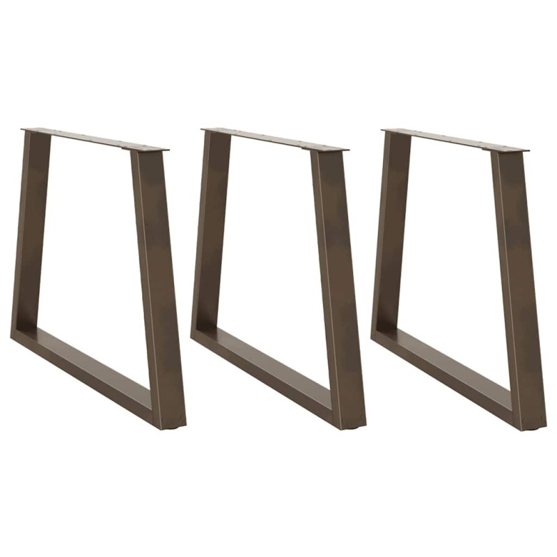 Pieds de table à manger en forme de V, 3 pièces, acier naturel, 90 x (72-73,3) cm 567794567794
