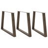 Pieds de table à manger en forme de V, 3 pièces, acier naturel, 90 x (72-73,3) cm 567794567794