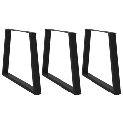 Pieds de table à manger en forme de V, 3 pièces, noir, 100 x (72-73,3) cm, acier 567795567795