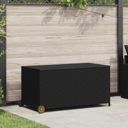 Boîte de rangement de jardin noir 120x65x61 cm résine tressée 567797567797