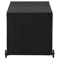Boîte de rangement de jardin noir 120x65x61 cm résine tressée 567797567797