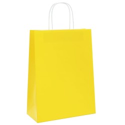 Sacs en papier 50 pcs avec poignées jaune 26x12x35 cm 567800567800
