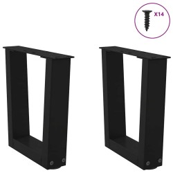 Pieds de table basse en V 2 pièces Noir 30 x (30-31,3) cm Acier 567803567803