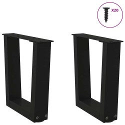 Pieds de table basse en forme de V, 2 pièces, noir, 40 x (30-31,3) cm, acier 567806567806