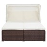Transat à 2 places avec coussin Résine tressée Marron 567809567809